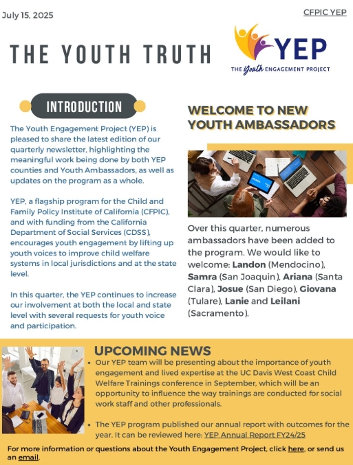 YEP newsletter July 2025